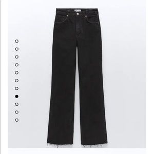 Zara high waisted wide leg full length black jean